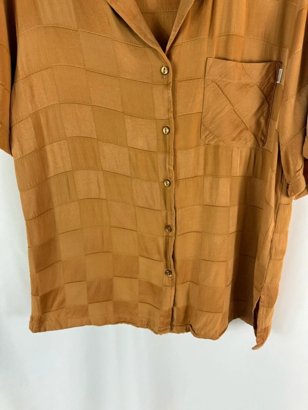 Brixton women  Short-Sleeve Button-Up Shirt in Rust size: S
